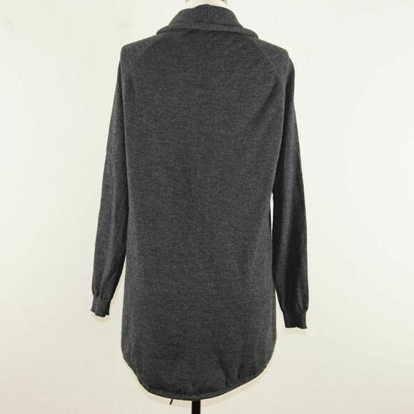 Theory Lorimar Noble Sweater Gray Wool Cardigan Open Front Womens P / 0 - 00 - Picture 2 of 7